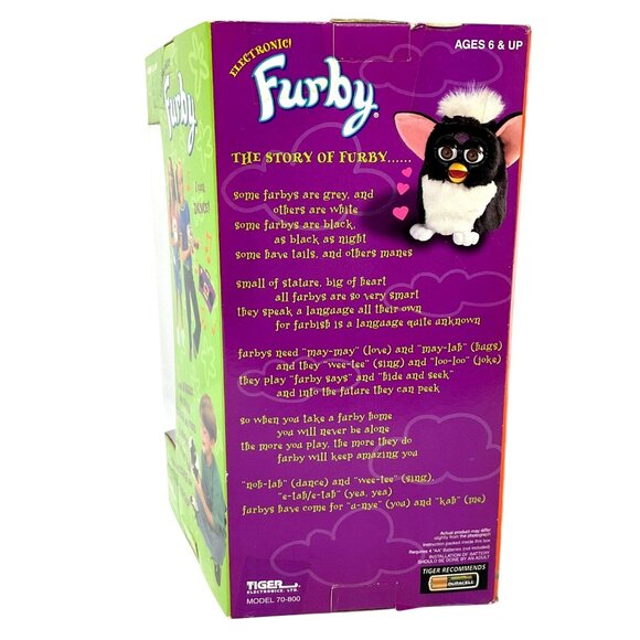 Furby Tie Dye Pastel Rainbow Gray Eyes 1999 Vintage Original Factory Sealed - Picture 5 of 8